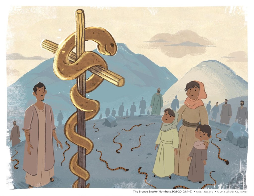 Con rắn đồng được Mose treo lên trong hoang địa để chữa lành cho dân Israel.